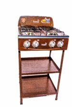 Icona 4-Burner Standing Gas Stove With Leg & Shelves - Image 5